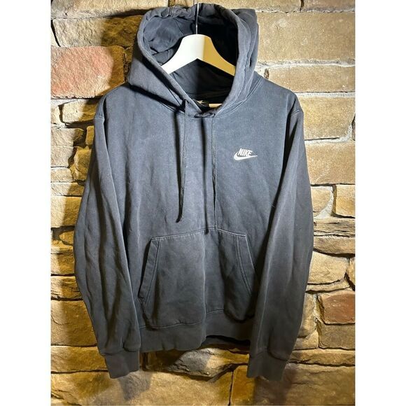Y2K Nike Essentials Black Swoosh Sweatshirt hoodie - Picture 1 of 5